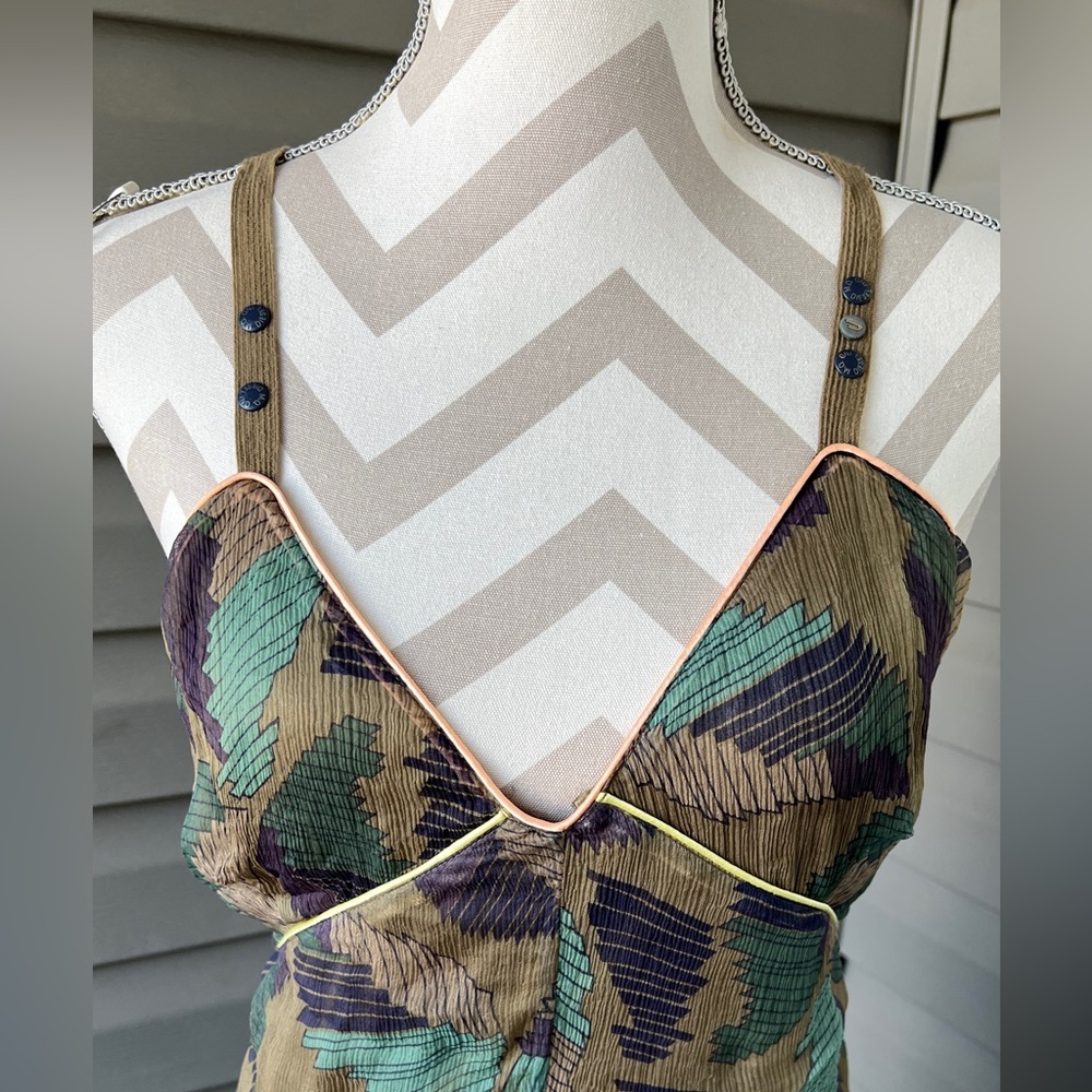 Diesel Dress Silk Dress Fregius Vestito Chiffon High Low Sz M - Picture 2 of 15